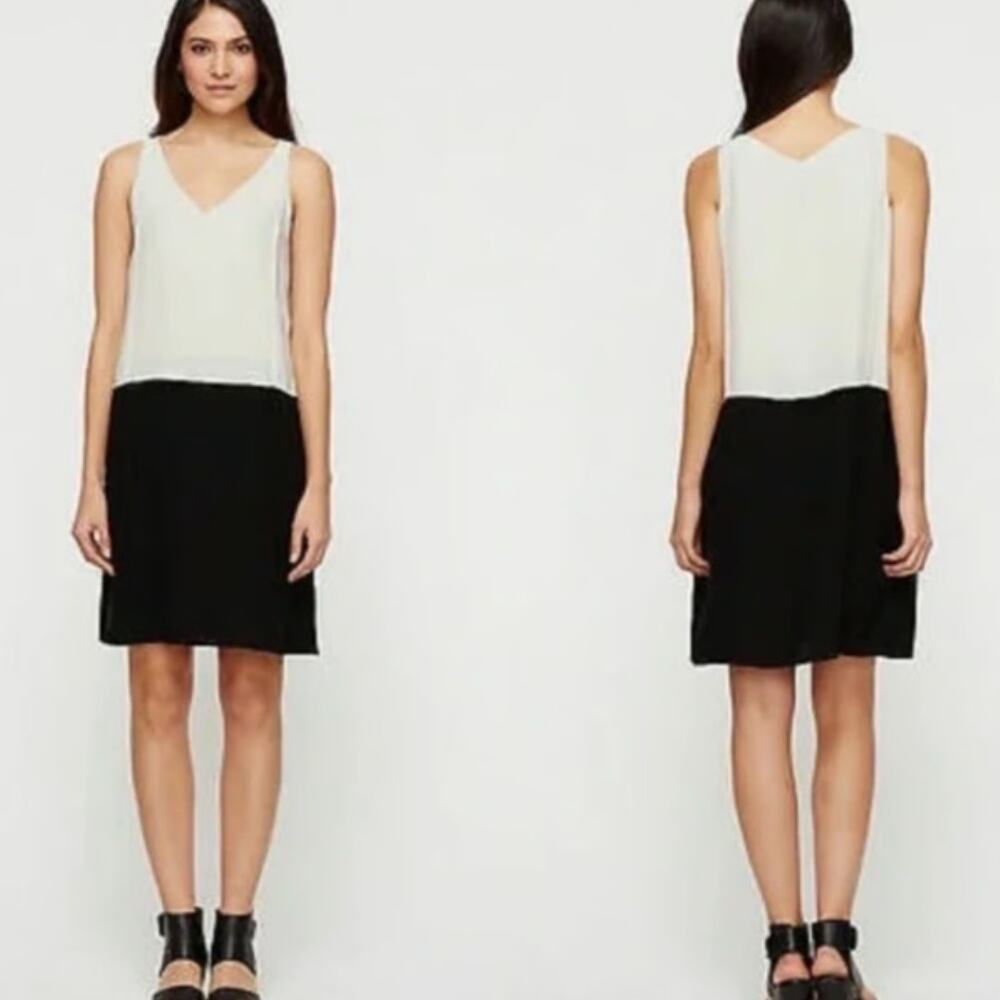 NEW Eileen Fisher Silk Colorblock Sleeveless Shift Dress Women's Size Large $378